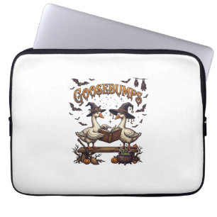 Goosebumps Halloween Geese Witch Hats Magic Book_1 Laptop Sleeve