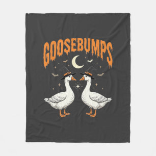 Goosebumps Halloween Witch Geese Vector Design Fleece Blanket