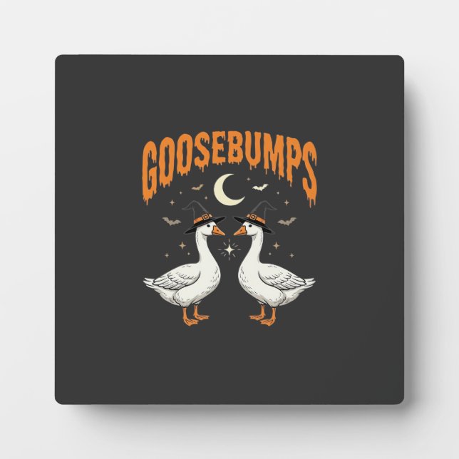 Goosebumps Halloween Witch Geese Vector Design Plaque (Front)