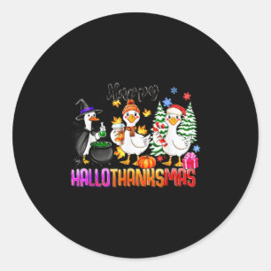 Gooses Halloween Thanksgiving Christmas Happy Hall Classic Round Sticker