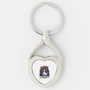 Gooseys Halloween Goose Witch Hat Pumpkin_1 Key Ring