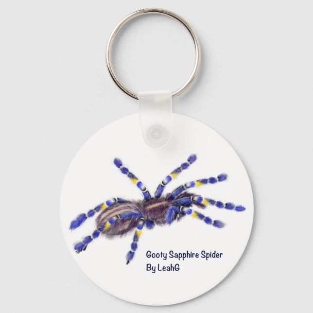 Gooty Sapphire Tarantula Spider Personalised Key Ring (Front)