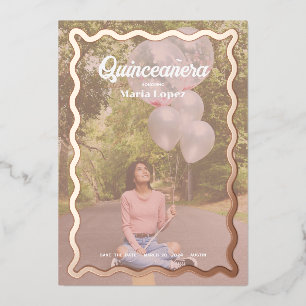 Goovy Daisy Quinceañera Save the Date