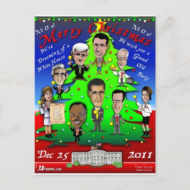 GOP Christmas Tree Holiday Postcard (Front)