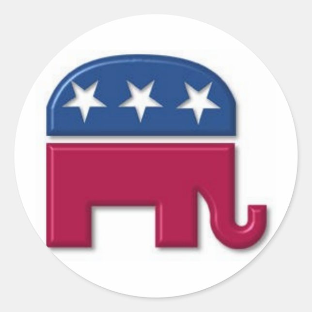 GOP Elephant Classic Round Sticker (Front)