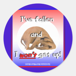 GOP elephant: 'I've fallen & I won't get up!' Classic Round Sticker