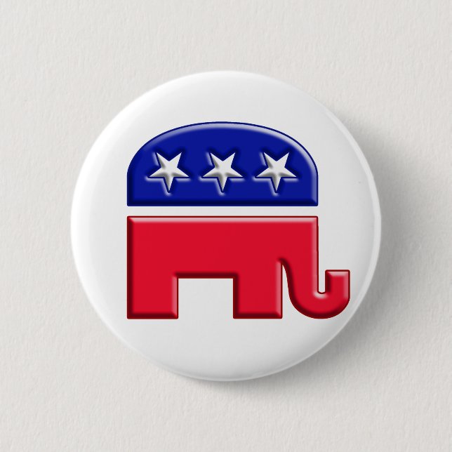 GOP Elephant Logo 6 Cm Round Badge (Front)