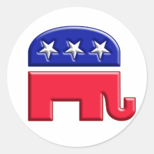 GOP Elephant Logo Classic Round Sticker