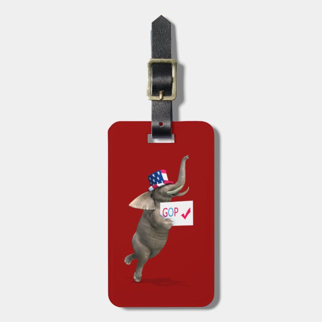 GOP Elephant Luggage Tag (Front Vertical)