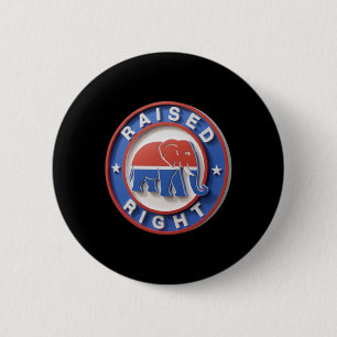 Gop Elephant Marches Proudly Raised Right Legacy 6 Cm Round Badge