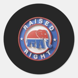 Gop Elephant Marches Proudly Raised Right Legacy Classic Round Sticker