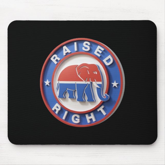 Gop Elephant Marches Proudly Raised Right Legacy  Mouse Pad (Front)