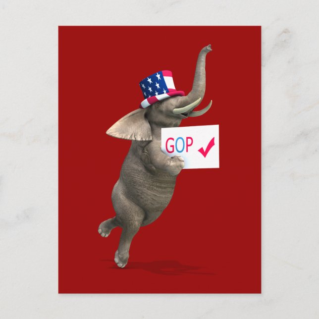 GOP Elephant Postcard (Front)