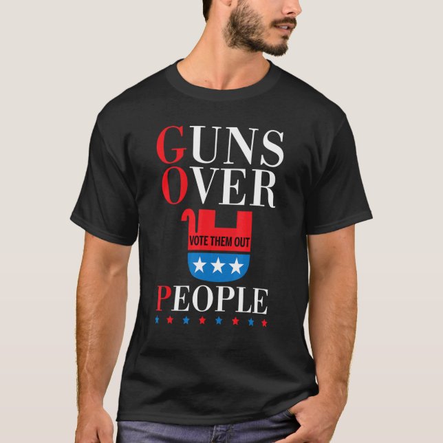 Gop Guns Over People Gun Reform Now T-Shirt (Front)