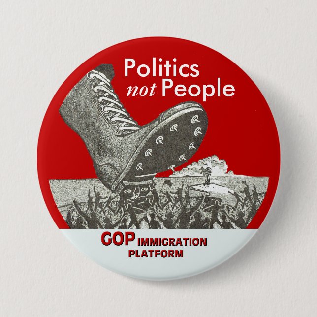 GOP Immigration Platform 7.5 Cm Round Badge (Front)