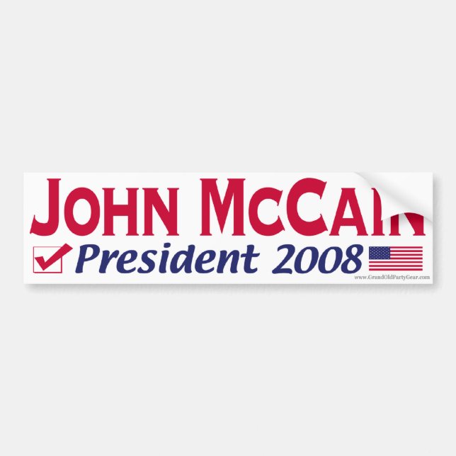 GOP Red McCain Bumper Sticker (Front)