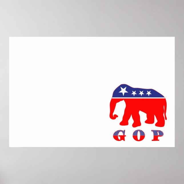 GOP - Red, White & Blue Elephant Poster (Front)
