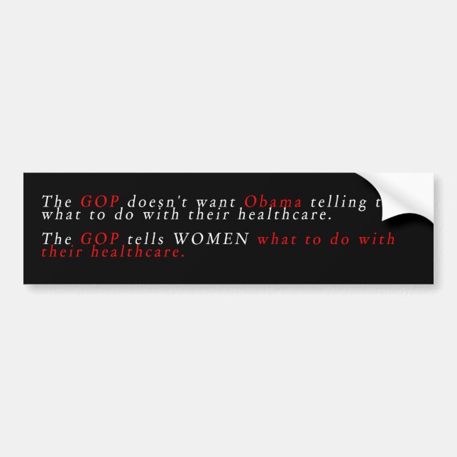 GOP War on Women Bumper Sticker (Front)