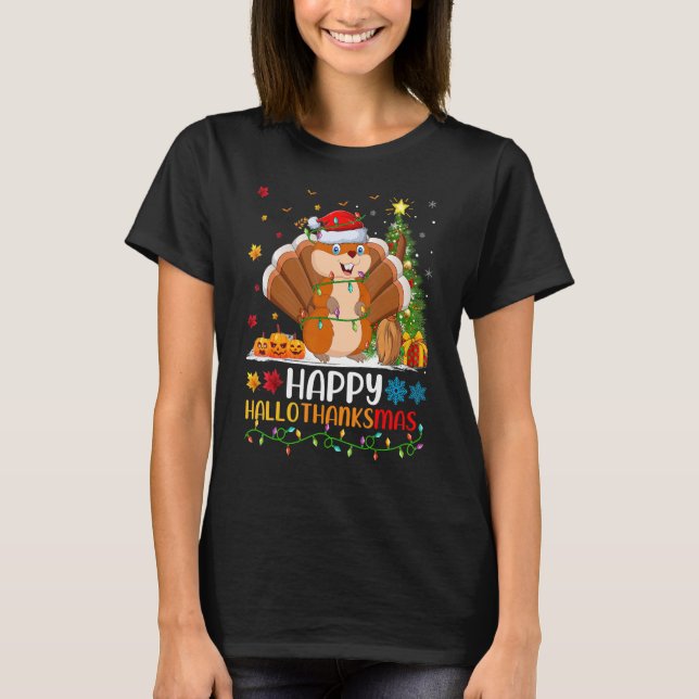 Gopher Animal   Happy Gopher Hellothanksmas T-Shirt (Front)