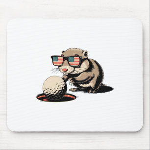 Gopher Animal Pushes Golf Ball Out Of Hole Funny G Mouse Pad