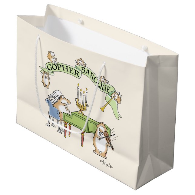 GOPHER BAROQUE by Sandra Boynton Large Gift Bag (Front Angled)