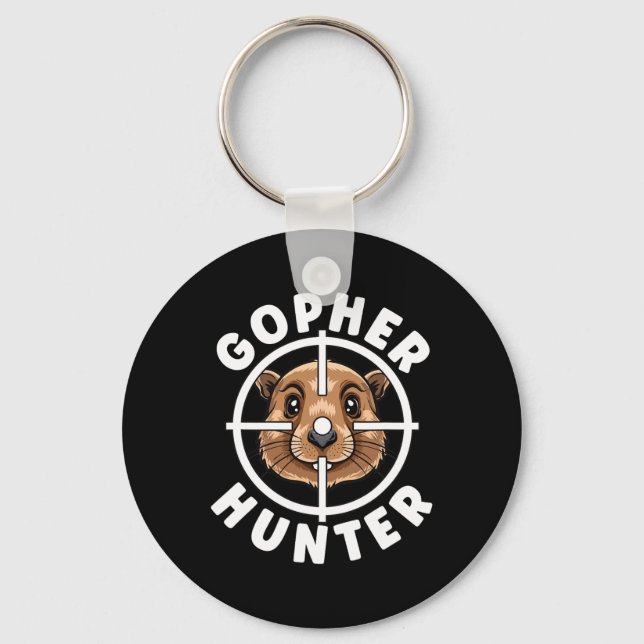 Gopher Hunter Crosshairs Trap Hunting  Key Ring (Front)