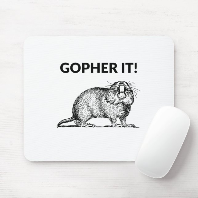Gopher It Funny Gopher Pun Mouse Pad (With Mouse)