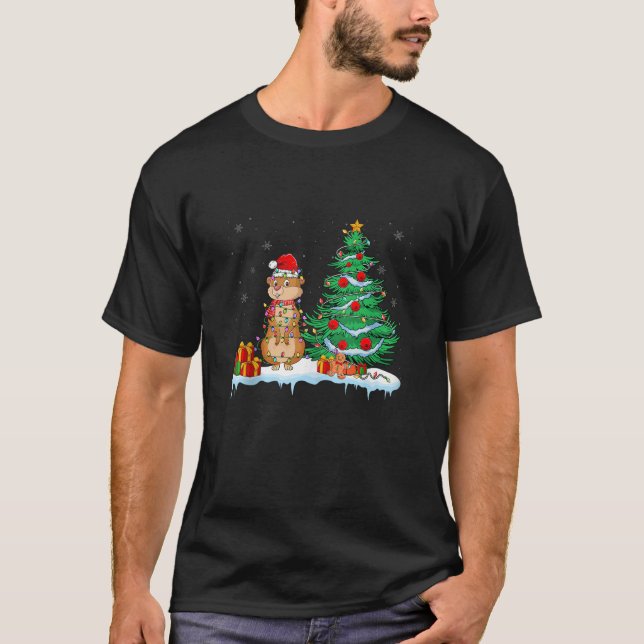 Gopher Lover Christmas Gopher Wearing Santa Hat Xm T-Shirt (Front)