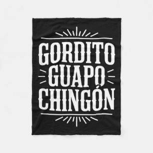 Gordito guapo chingon funny vintage western saying fleece blanket