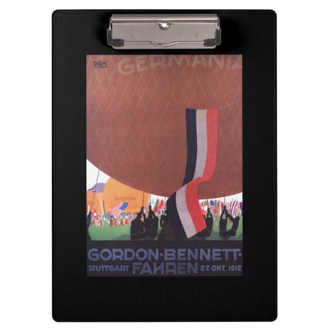 Gordon Bennett Hot-Air Balloon Race Clipboard (Front)