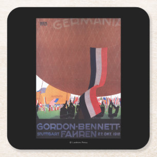 Gordon Bennett Hot-Air Balloon Race Square Paper Coaster
