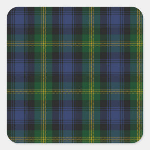 Gordon Clan Family Tartan Square Sticker