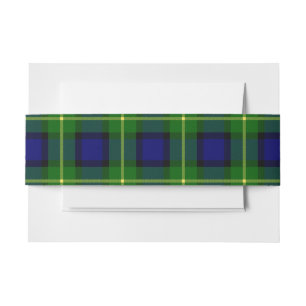 Gordon Scottish Tartan Belly Band Invitation Belly Band