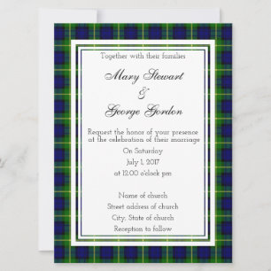 Gordon Scottish Wedding Invitation