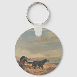 gordon setter antique print keychain
