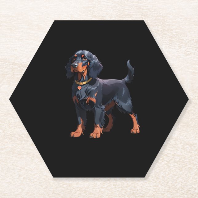 Gordon Setter Classic T-Shirt Paper Coaster (Front)