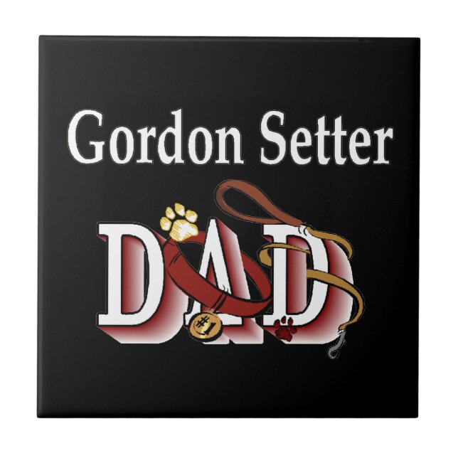 Gordon Setter Dad Ceramic Tile (Front)