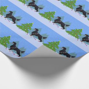 Gordon Setter decorating tree in the For Wrapping Paper