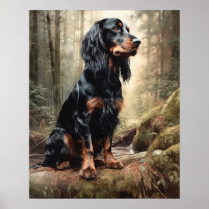 Gordon Setter Dog Art Print Poster