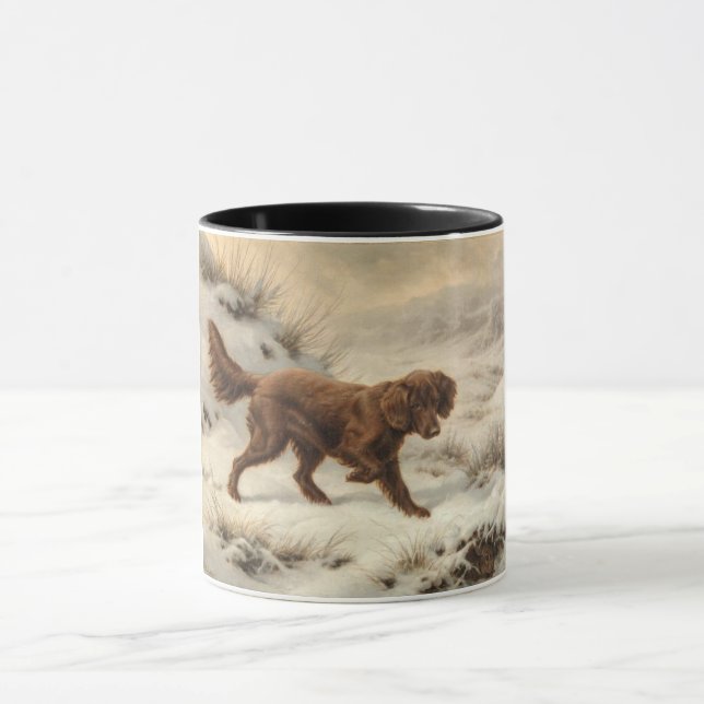 Gordon Setter Dog in a Snowy Winter Landscape Mug (Center)