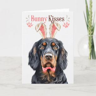 Gordon Setter Dog in Bunny Ears for Easter Holiday Card