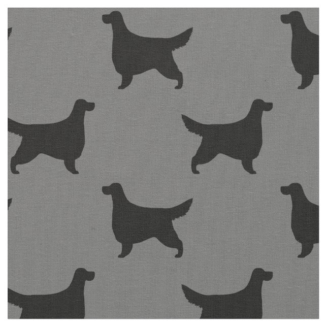 Gordon Setter Dog Silhouettes Pattern Fabric (Close Up)