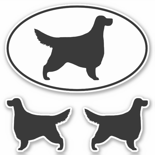 Gordon Setter Dog Silhouettes Vinyl Sticker Set (Front)