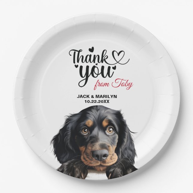 Gordon Setter Dog Wedding Reception Paper Plate (Front)