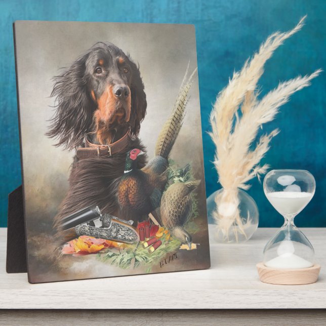 Gordon Setter , Duck hunting  Plaque (Side)