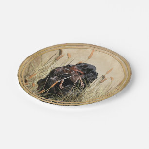 Gordon Setter , Duck hunting Tapestry Poster Throw Paper Plate