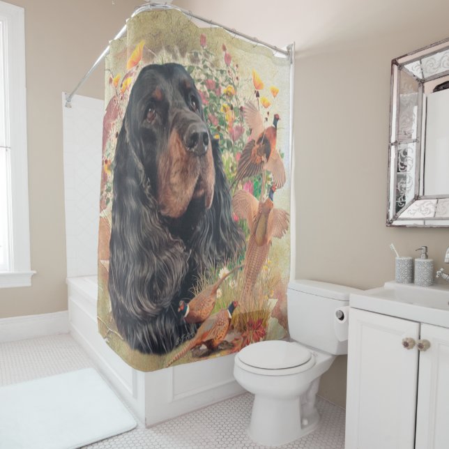 Gordon Setter , Duck hunting Tapestry Poster Throw Shower Curtain (In Situ)