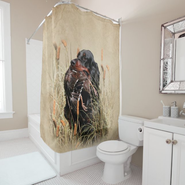 Gordon Setter , Duck hunting Tapestry Poster Throw Shower Curtain (In Situ)