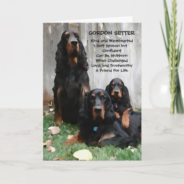 Gordon Setter Generations Painting Note Card (Front)