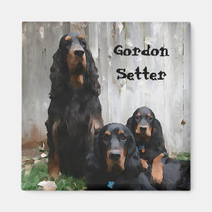 Gordon Setter Generations Painting on a Magnet